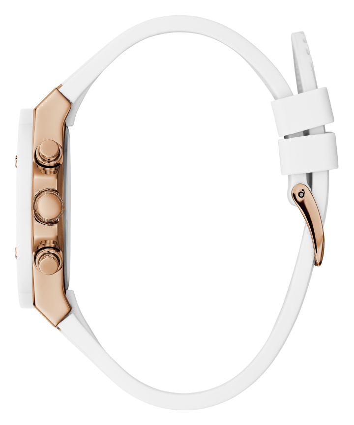 Rose Gold Tone Case White Silicone Watch large