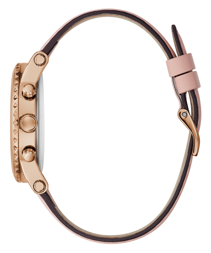 Rose Gold Tone Case Pink Genuine Leather Watch large