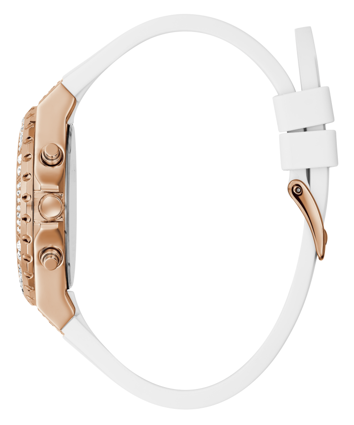 Rose Gold Tone Case White Silicone Watch large