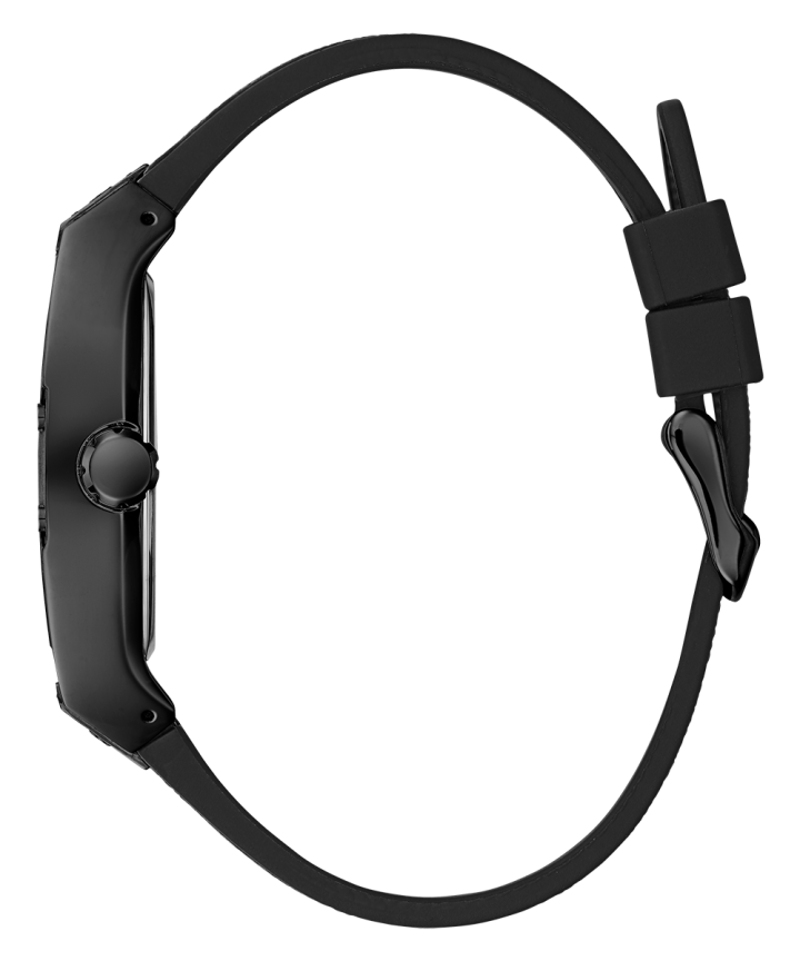 Black Case Black Genuine leather/Silicone Watch large