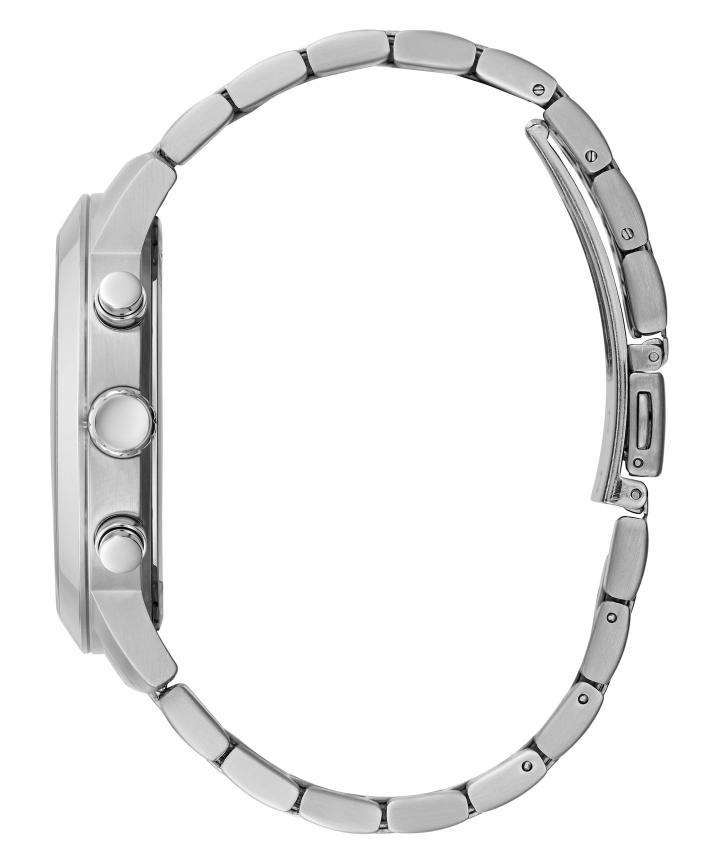 Silver Tone Case Silver Tone Stainless Steel Watch large