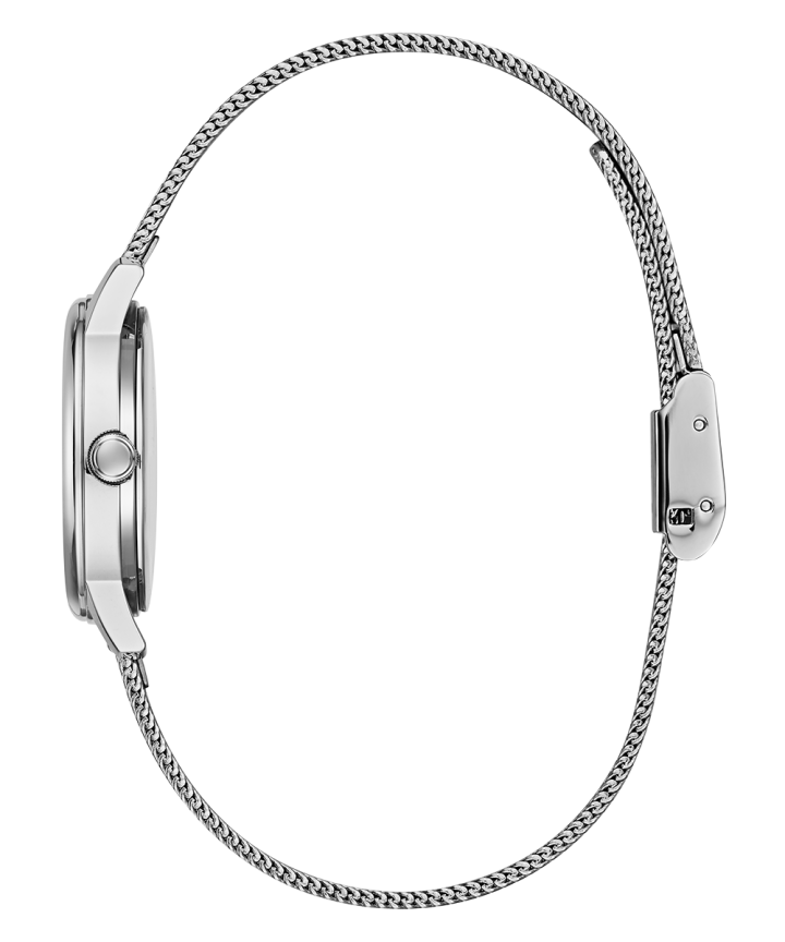 Silver Tone Case Silver Tone Stainless Steel/Mesh Watch large