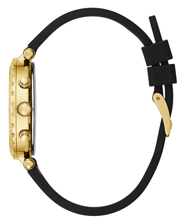 Gold Tone Case Gold Tone Silicone Watch large