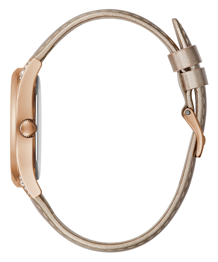 Rose Gold Tone Case Nude Genuine Leather Watch large