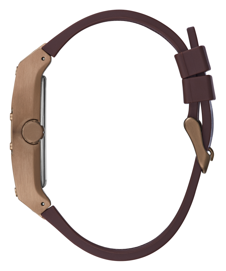 Coffee Case Brown Genuine leather/Silicone Watch large
