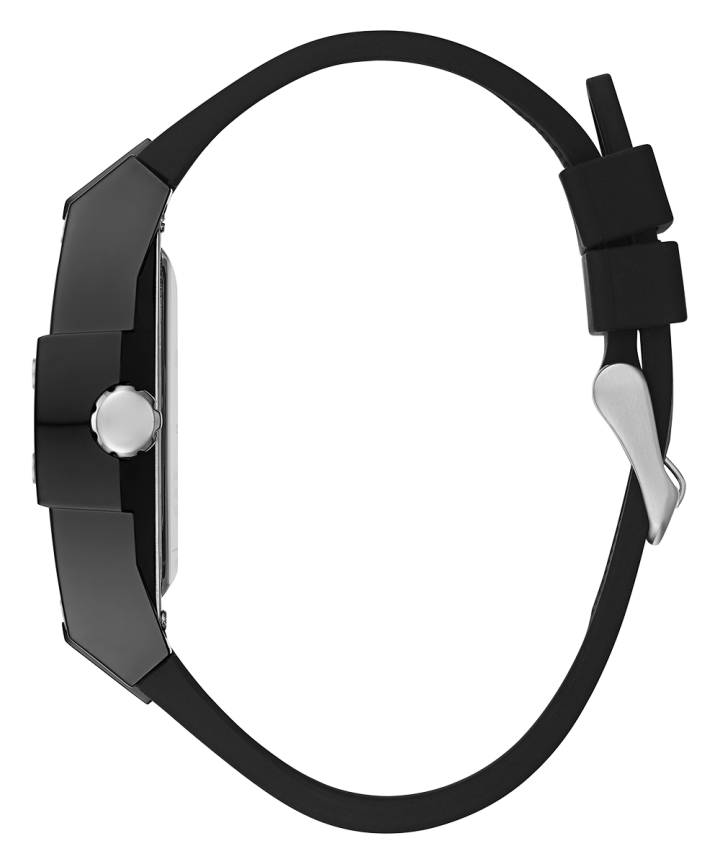 Black Case Black Silicone Watch large