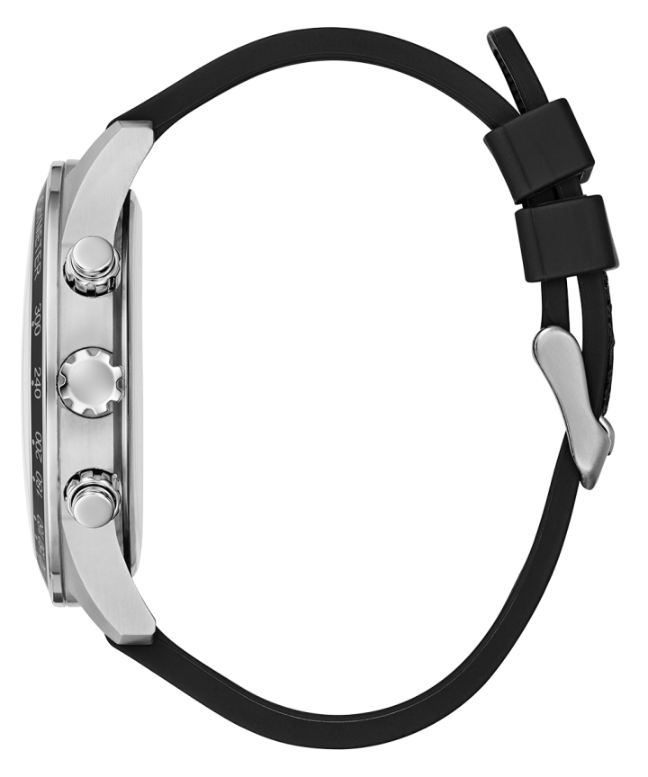 Silver Tone Case Black Nylon/Silicone Watch large