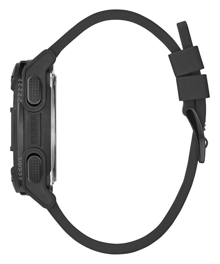 Black Case Black Silicone Watch large