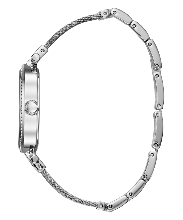 Silver Tone Case Silver Tone Stainless Steel/Mesh Watch large