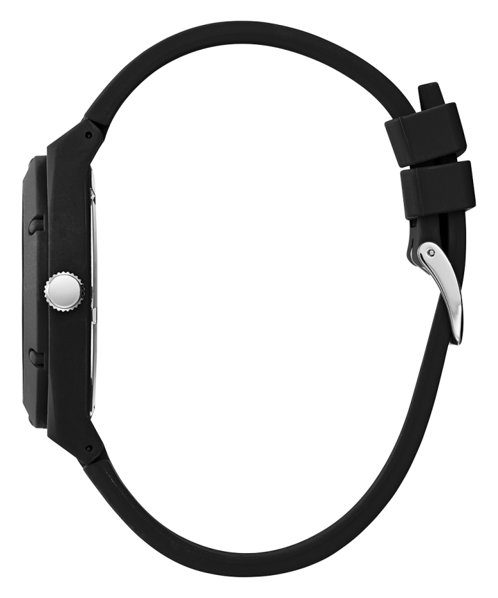 Black Case Black Silicone Watch large
