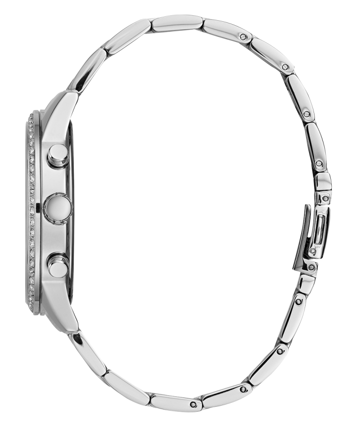 Ladies Silver Tone Case Silver Tone Stainless Steel Watch large