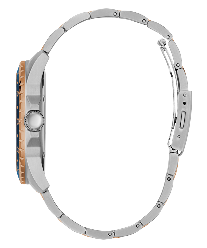Silver Tone/Rose Gold Tone Case Silver Tone/Rose Gold Tone Stainless Steel Watch large