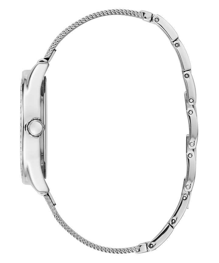 Silver Tone Case Silver Tone Stainless Steel/Mesh Watch large