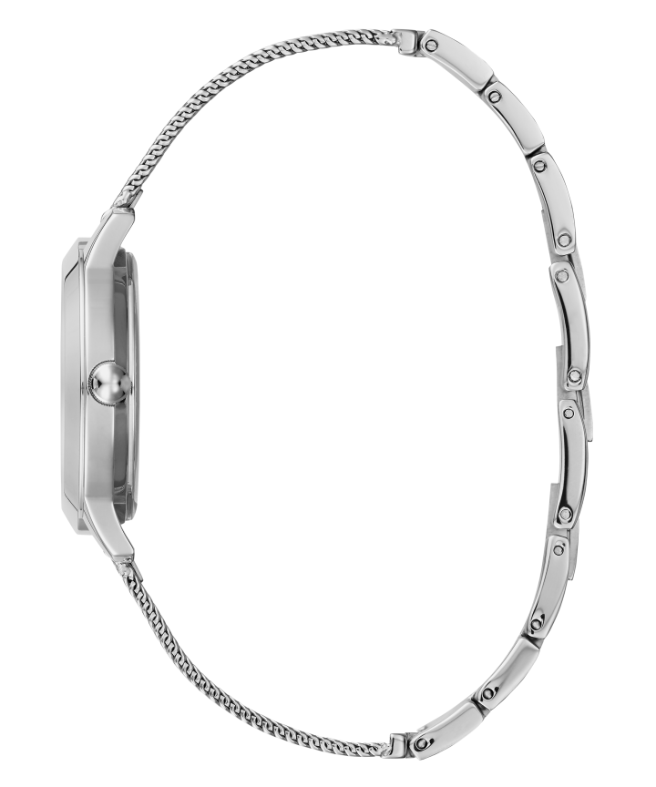 Silver Tone Case Silver Tone Stainless Steel/Mesh Watch large