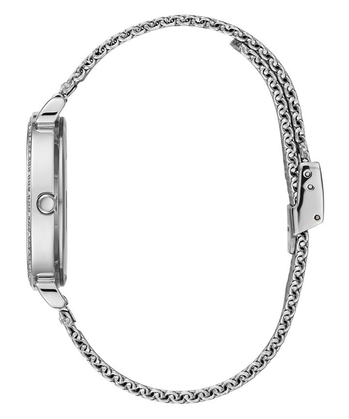 Silver Tone Case Silver Tone Stainless Steel/Mesh Watch large