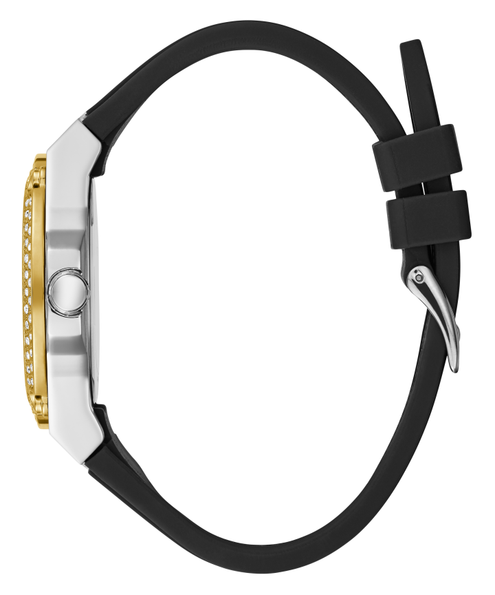 2-Tone Case Black Silicone Watch large