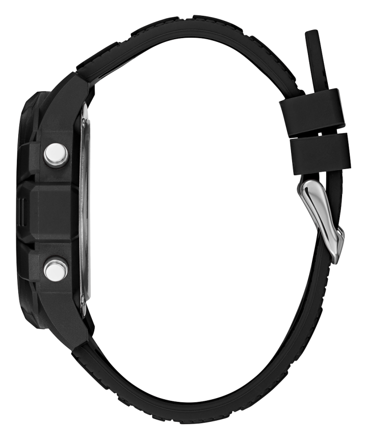 Black Case Black Silicone Watch large