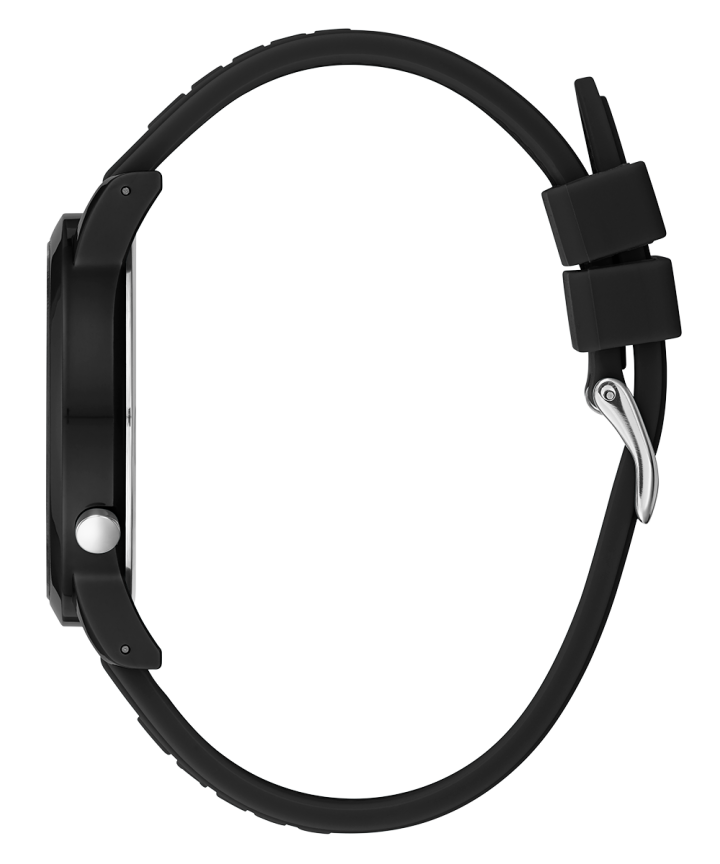 Black Case Black Silicone Watch large