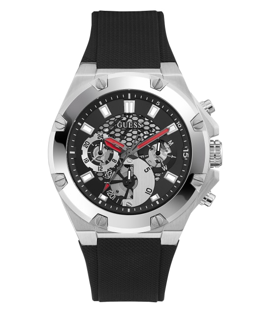 Kvarter Alle sammen Ripples 2-Tone Case Black Silicone Watch - GUESS Watches