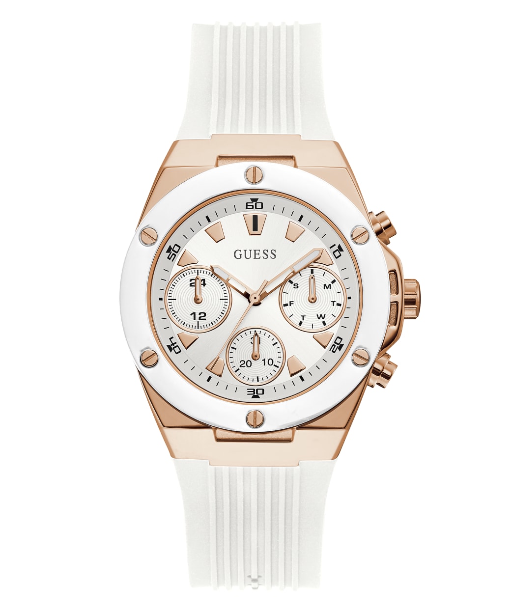 Rose Gold Tone Case White Silicone
