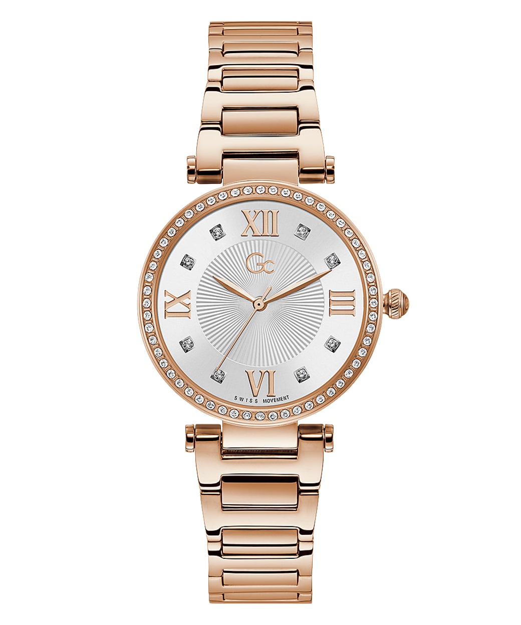 Gc Ladycrystal Mid Size Metal Guess Watches