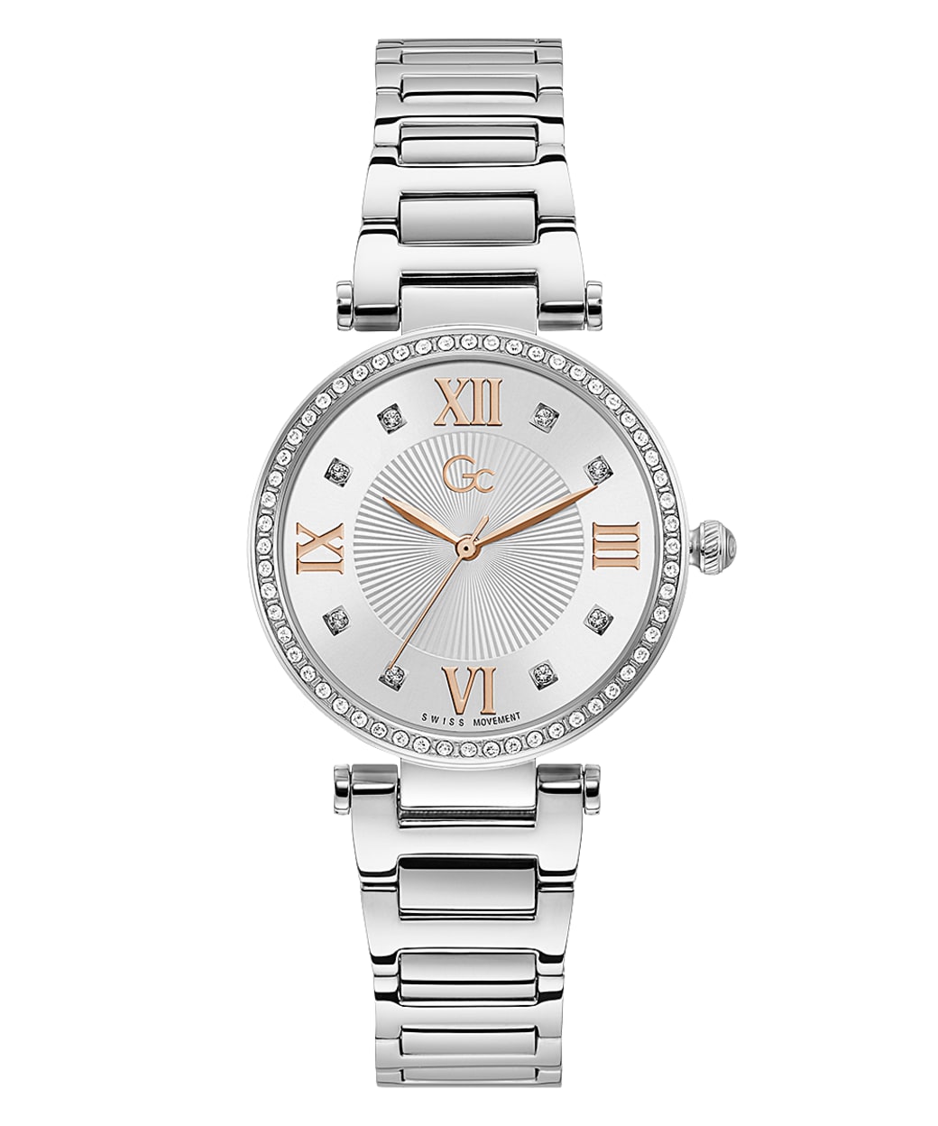 Gc Ladycrystal Mid Size Metal Guess Watches