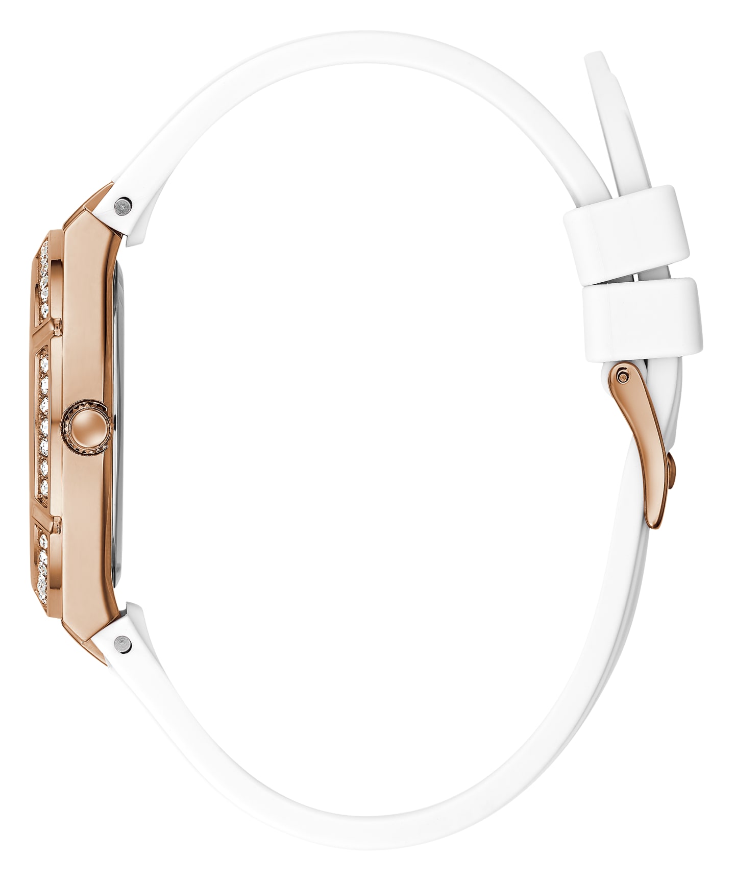 Rose Gold Tone Case White Silicone Watch large