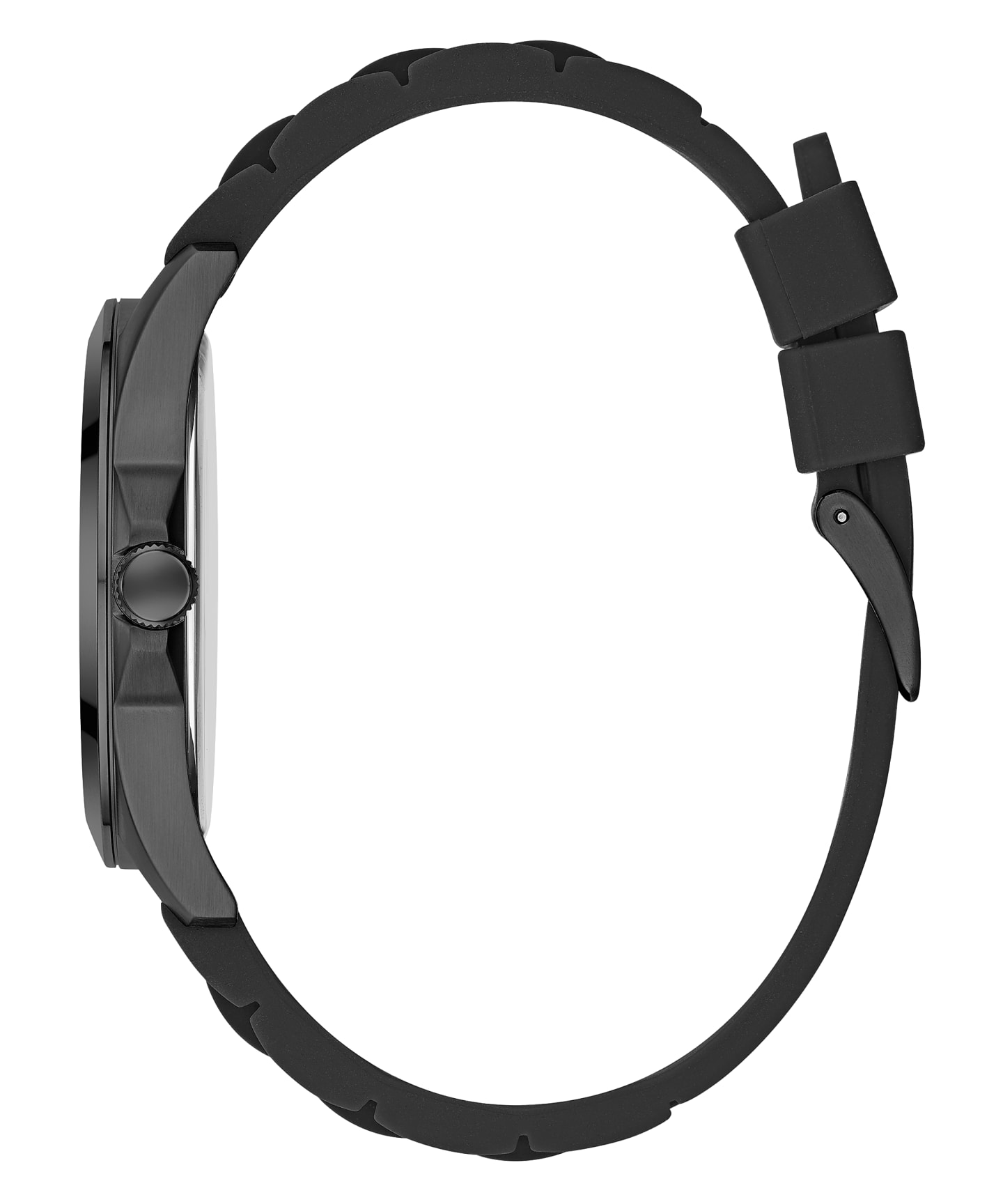 Black Case Black Silicone Watch large