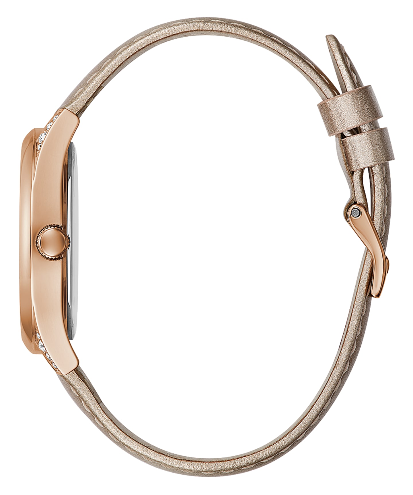 Rose Gold Tone Case Nude Genuine Leather Watch large