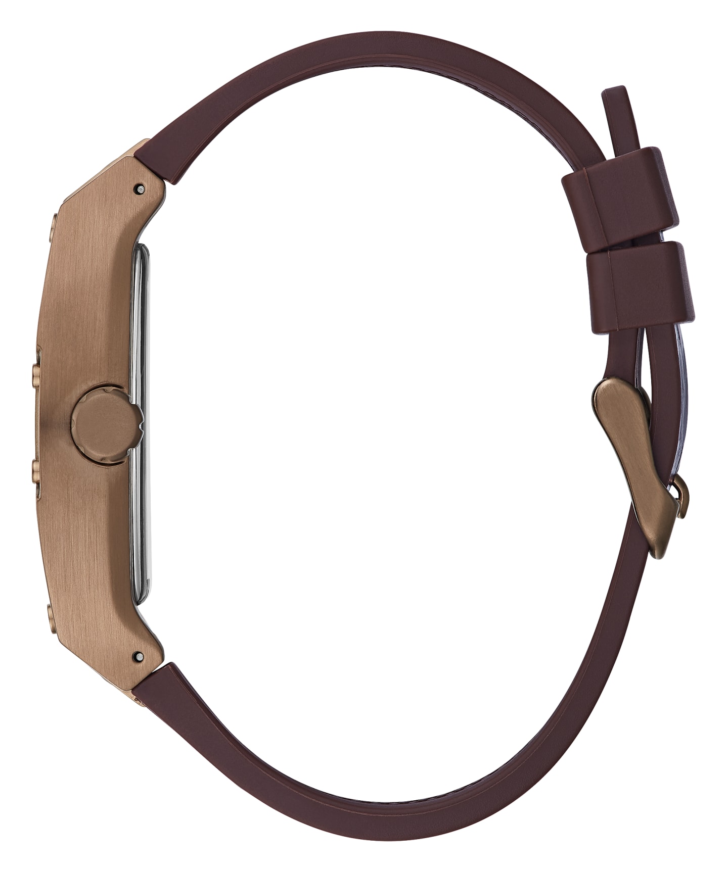 Coffee Case Brown Genuine leather/Silicone Watch large