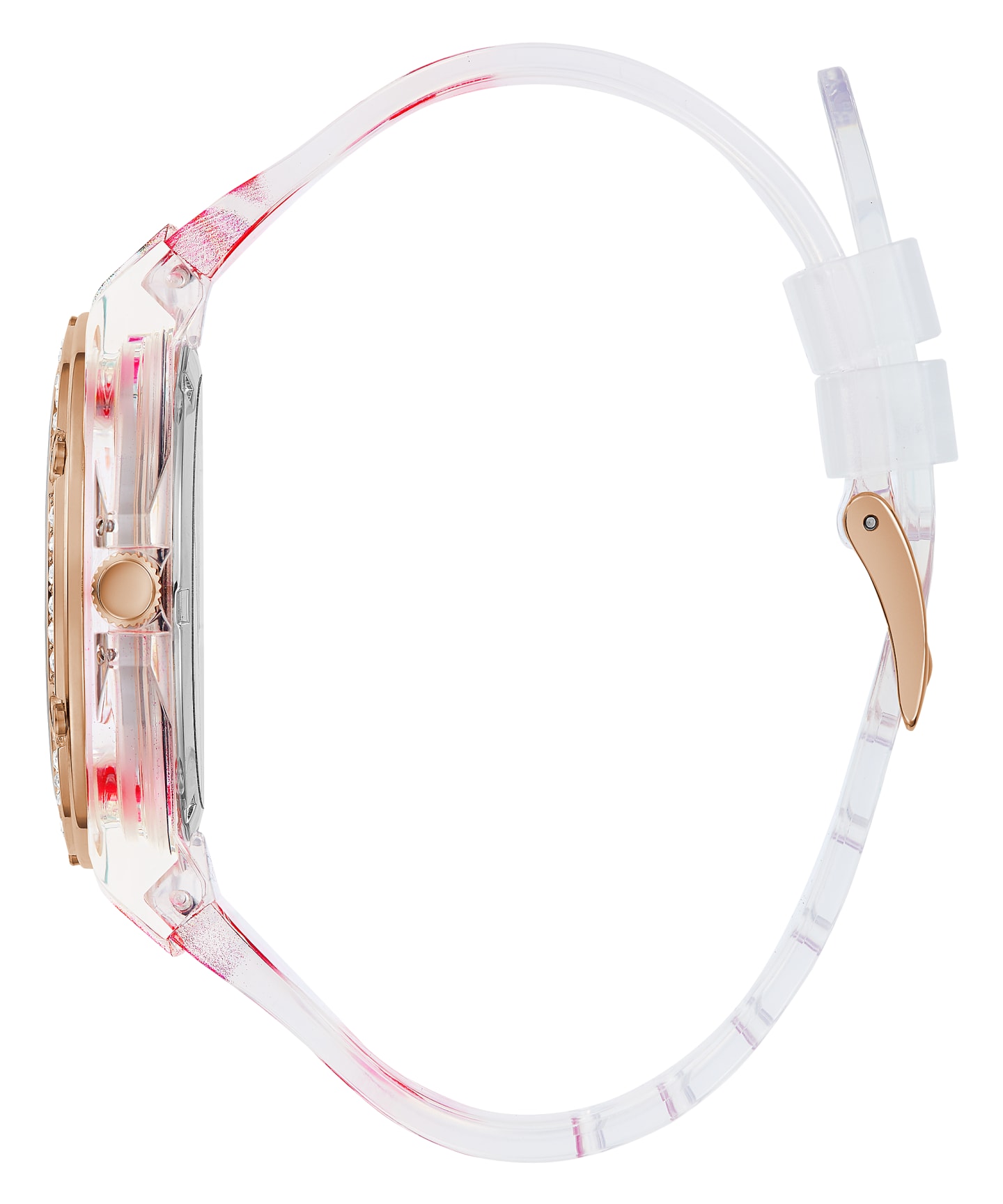 Clear Case Floral Print PU Watch large