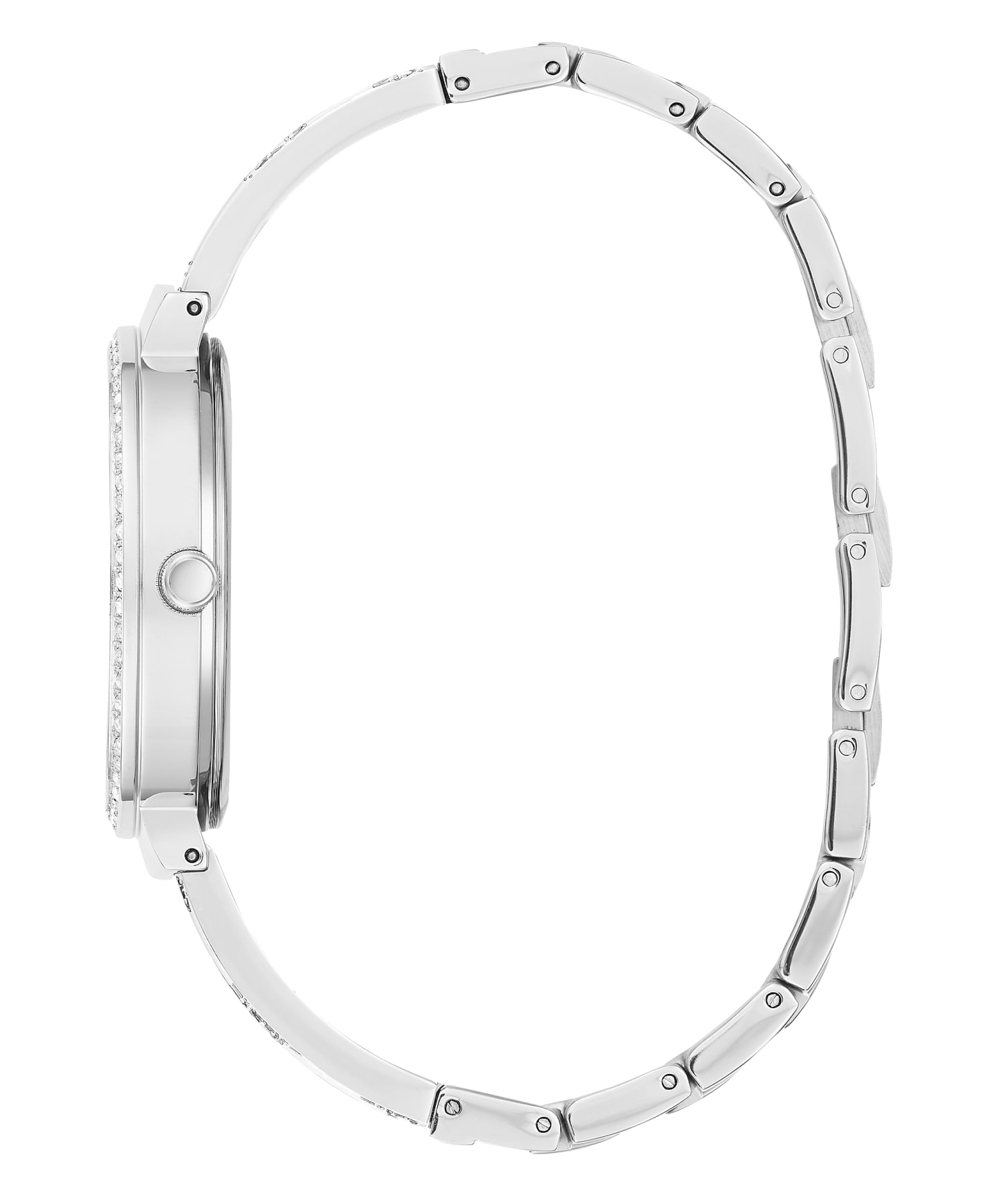 Silver Tone Case White Resin Watch large
