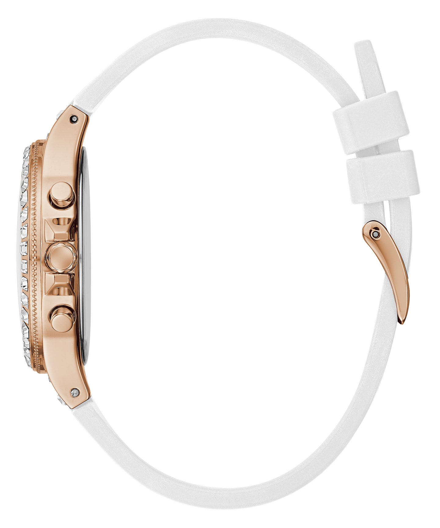 Rose Gold Tone Case White Silicone Watch large