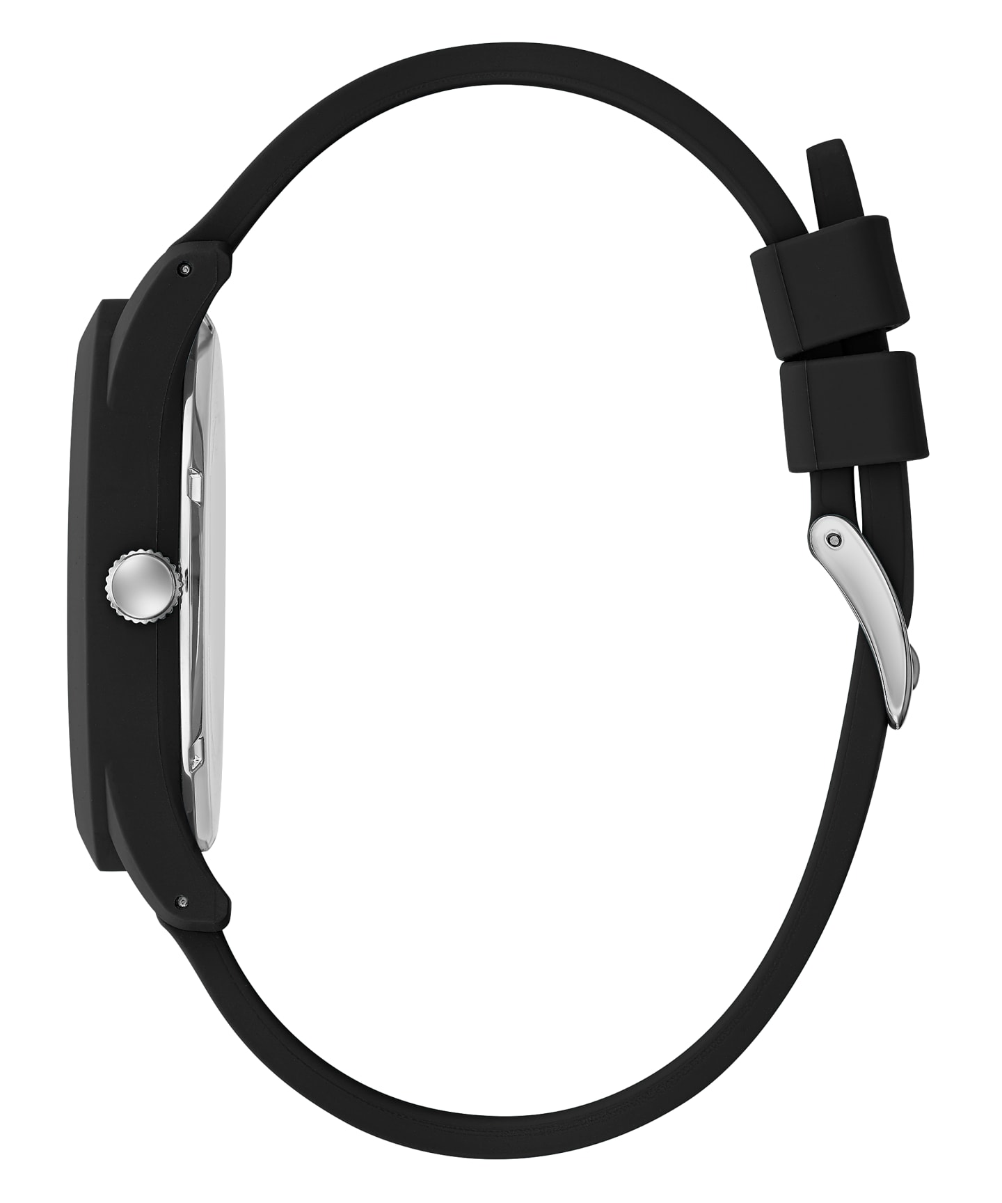 Black Case Black Silicone Watch large