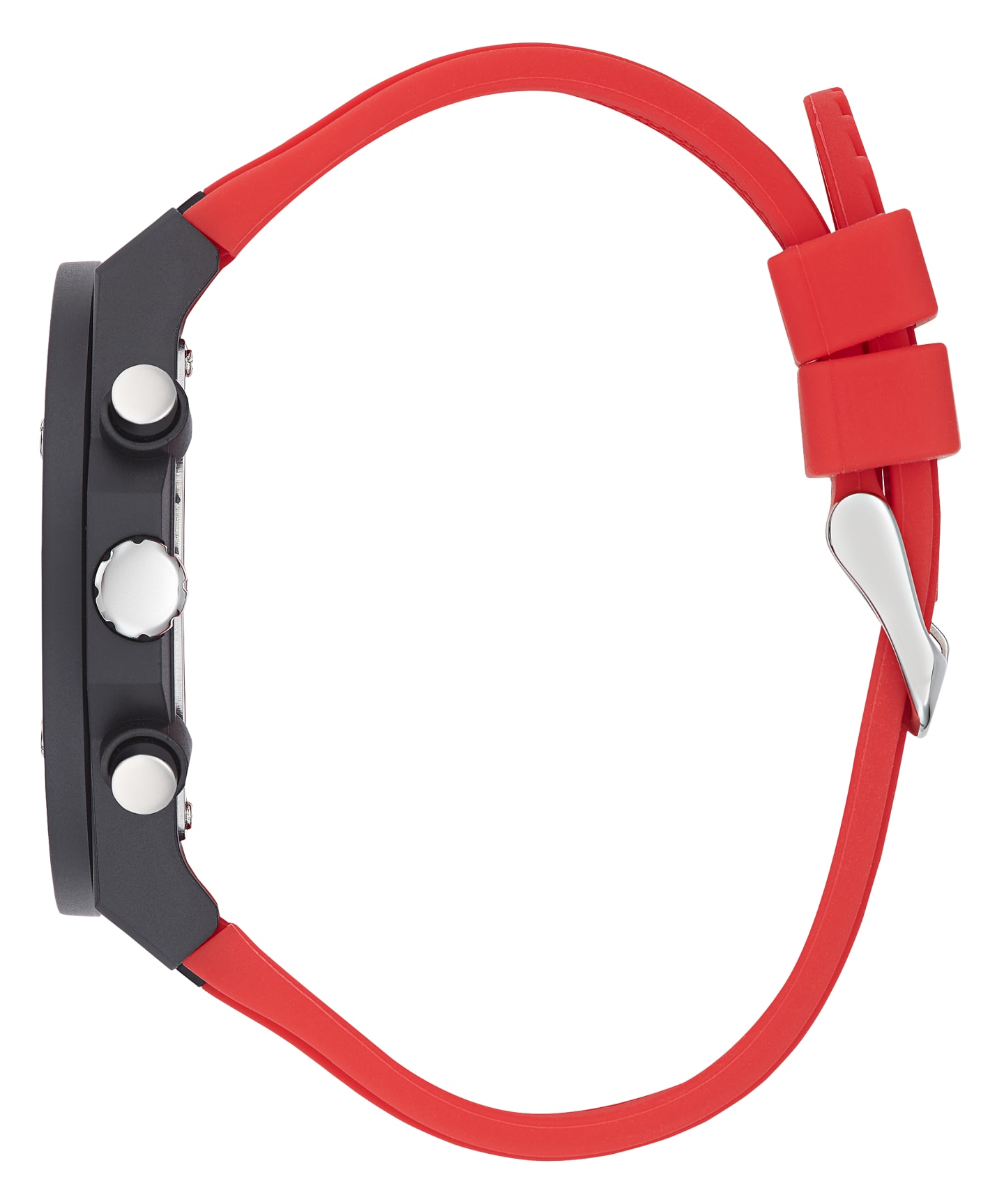 Black Case Red Silicone Watch large