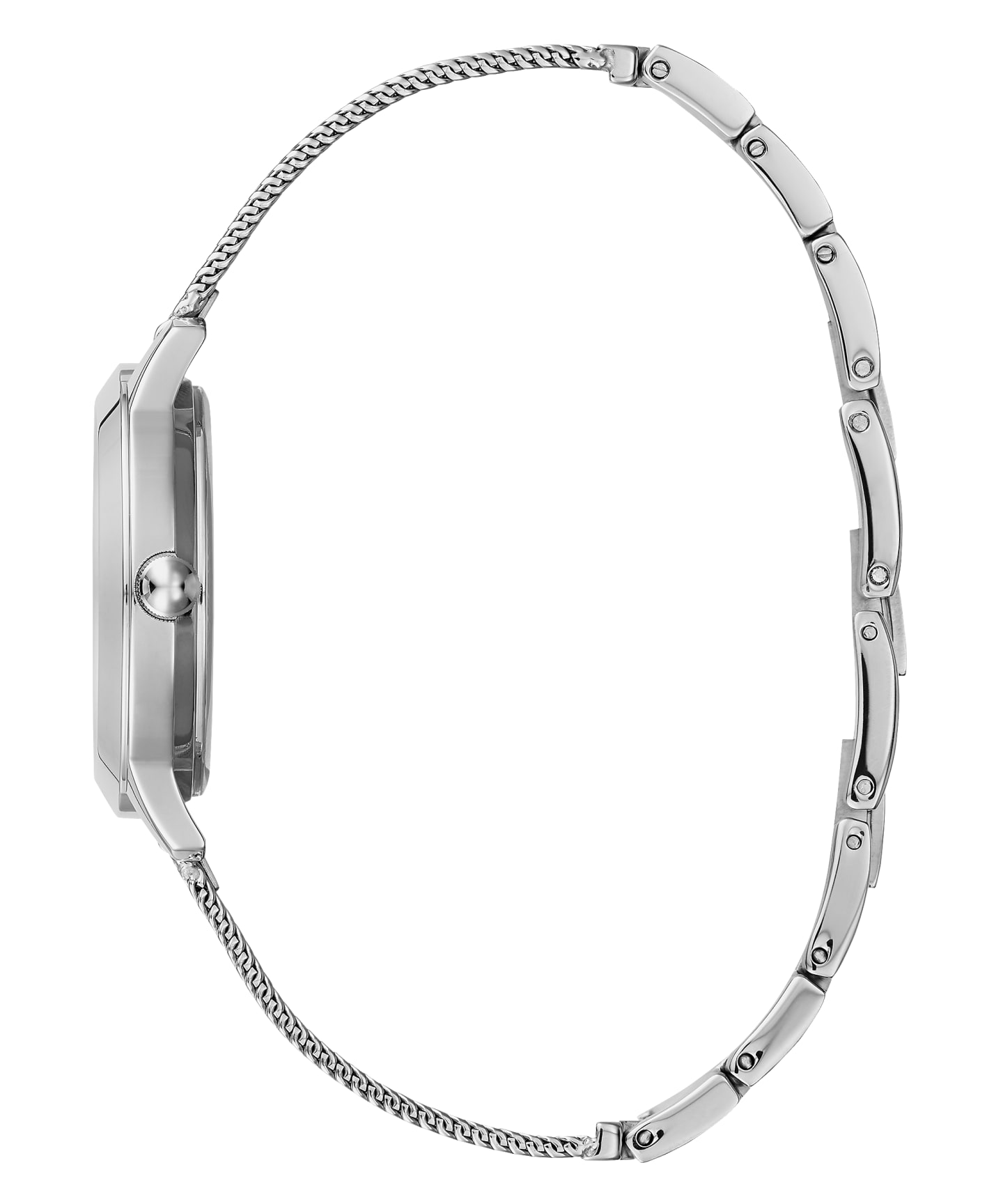 Silver Tone Case Silver Tone Stainless Steel/Mesh Watch large