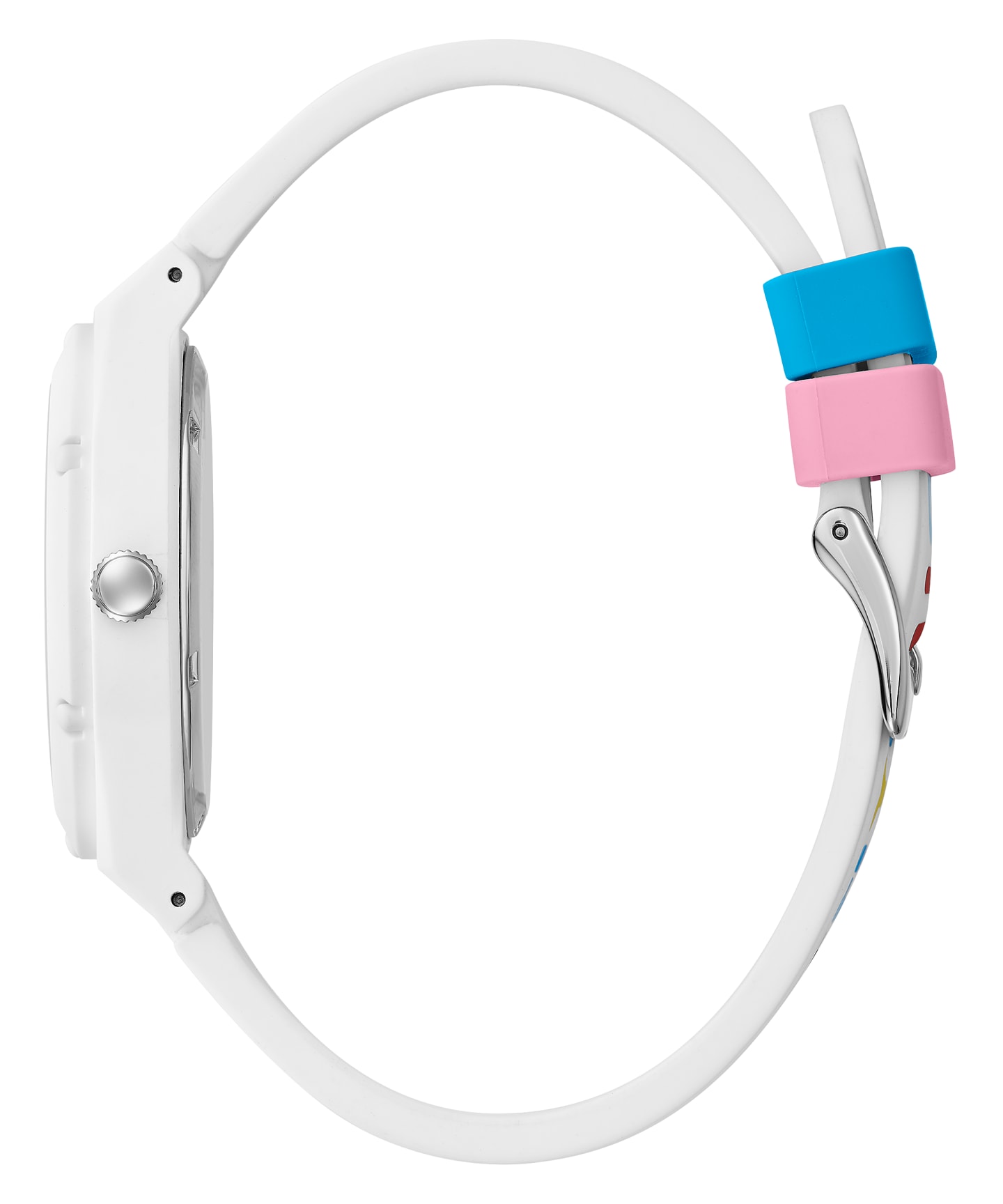GUESSxFriendsWithYou 38mm WHITE SILICONE STRAP WATCH large