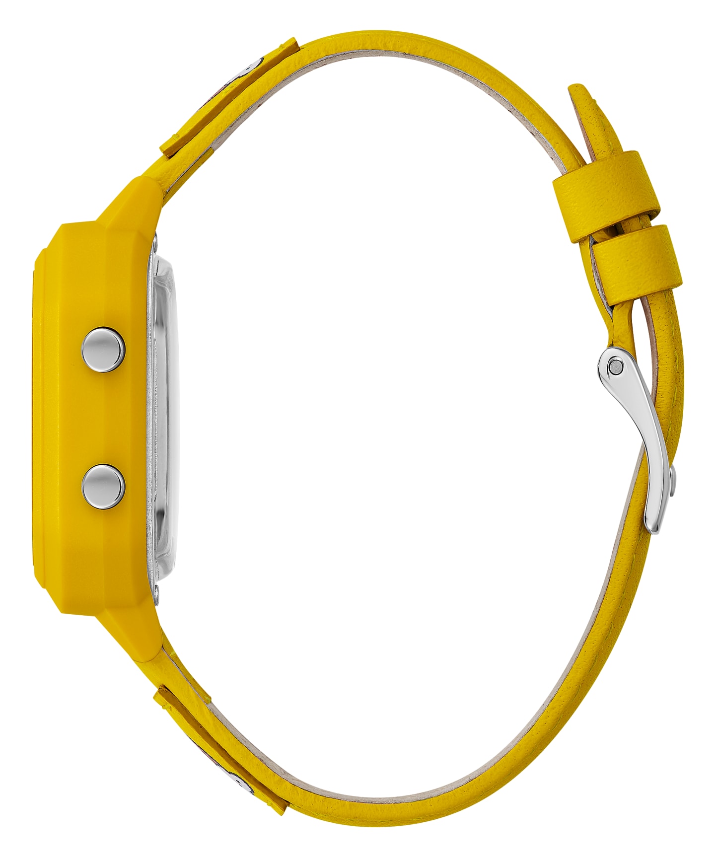 GUESSxFriendsWithYou 39mm YELLOW LEATHER STRAP WATCH large