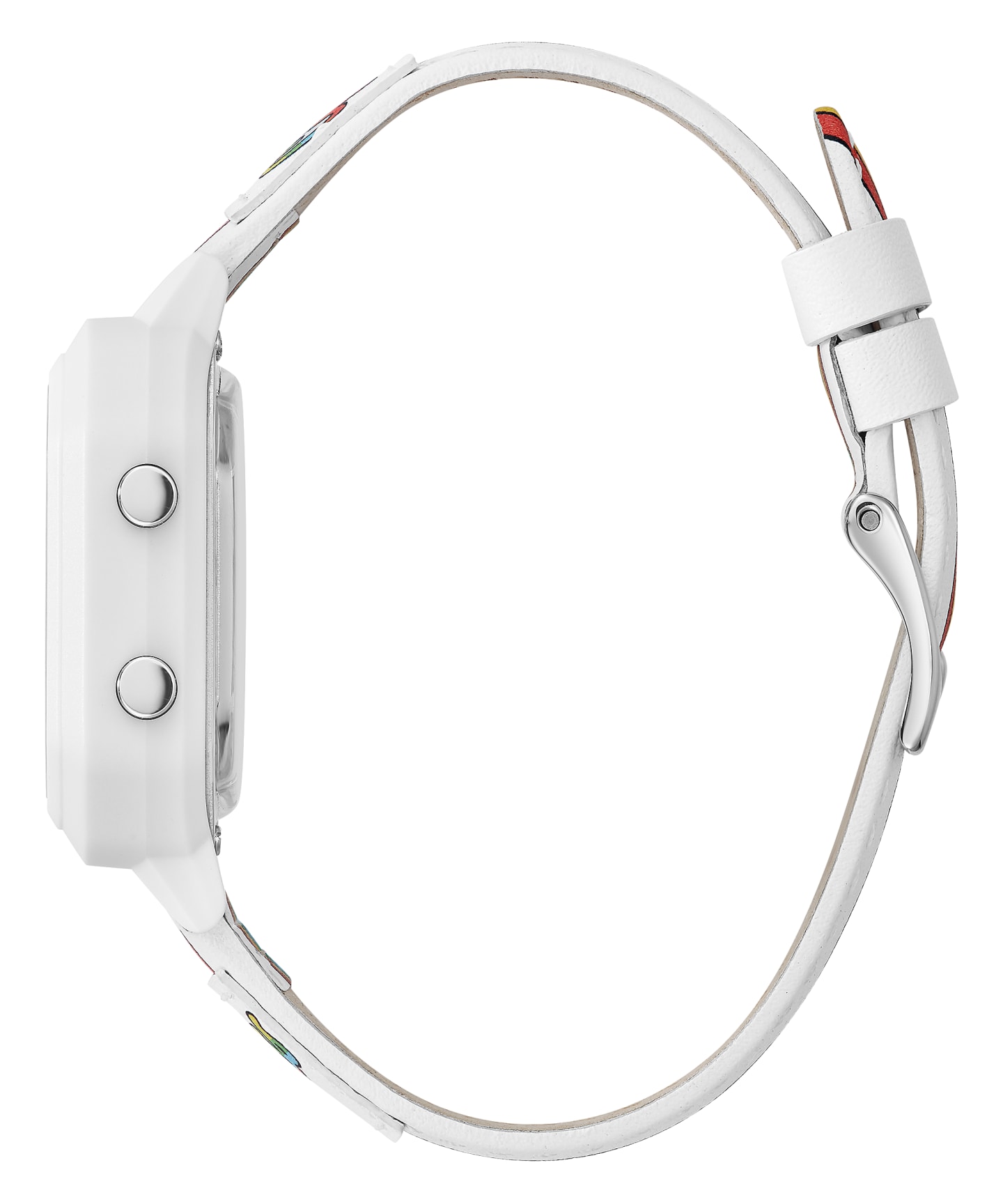 GUESSxFriendsWithYou 39mm WHITE LEATHER STRAP WATCH large