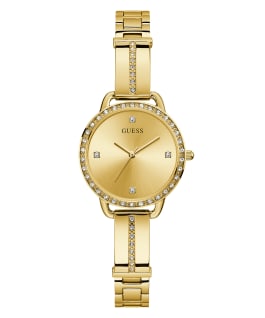 Gold Tone Case Gold Tone Stainless Steel Watch  large