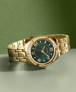Gold Tone Case Gold Tone Stainless Steel Watch  large