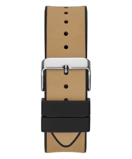 Silver Tone Case Beige Genuine leather/Silicone Watch  large