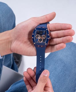 Blue Case Blue Silicone Watch  large