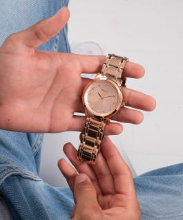 Rose Gold Tone Case Rose Gold Tone Stainless Steel Watch  large