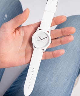 White Case White Silicone Watch  large