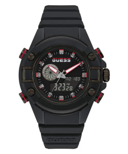 Black Case Black Silicone Watch  large