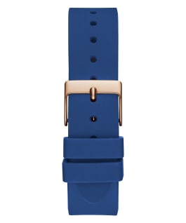 Rose Gold Tone Case Blue Silicone Watch  large