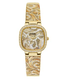 Gold Tone Case Gold Tone Stainless Steel/Mesh Watch  large