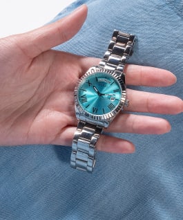 Silver Tone Case Silver Tone Stainless Steel Watch  large