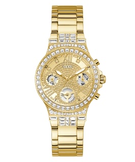 Gold Tone Case Gold Tone Stainless Steel Watch  large